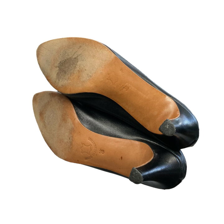 楽天市場】【中古】MARTINIANO アーモンドトゥレザーヒールパンプス 