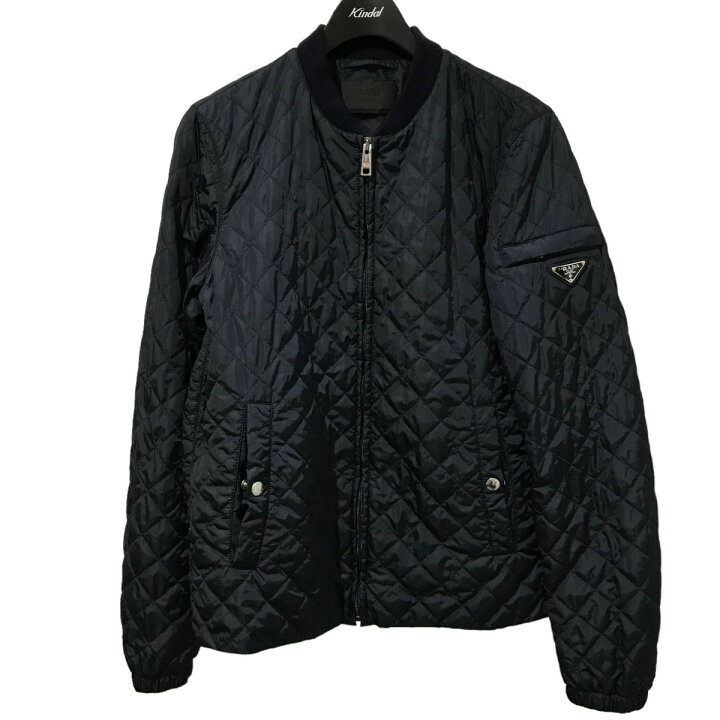 楽天市場】【中古】PRADA キルティングジャケット SGH419 ネイビー 