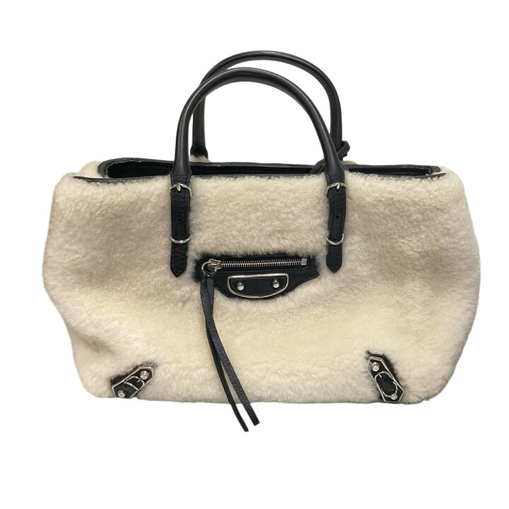 楽天市場】【中古】BALENCIAGA ムートンハンドバッグ ホワイト  