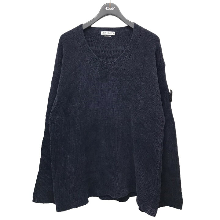 楽天市場】【中古】STONE ISLAND Vネックニットセーター ネイビー 