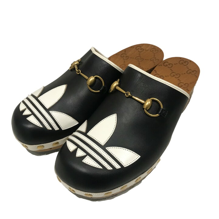 楽天市場】【中古】GUCCI×adidasクロッグ レザー フロントロゴサンダル 