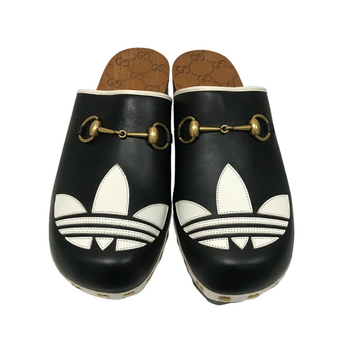 楽天市場】【中古】GUCCI×adidasクロッグ レザー フロントロゴサンダル 