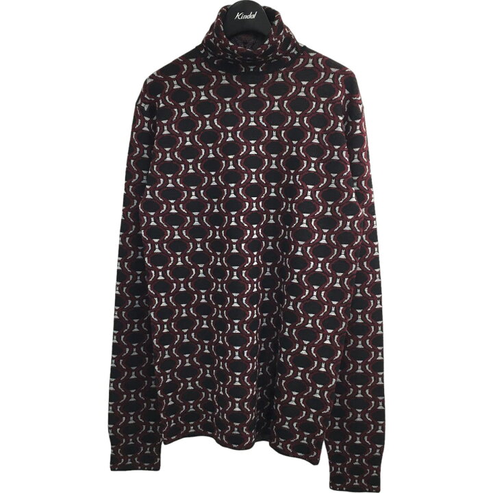 楽天市場】【中古】PRADAタートルネックニット ブラック×バー  