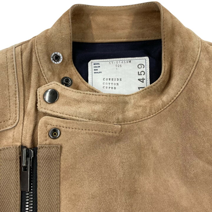 楽天市場】【中古】sacai スウェードライダースジャケット 17 01459M 