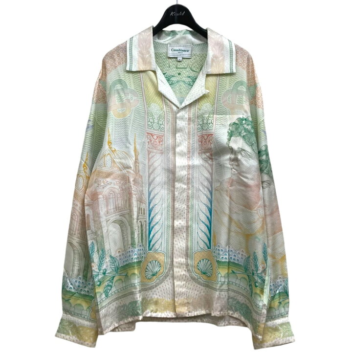 楽天市場】【中古】CASABLANCA 総柄シルクオープンカラーシャツ  