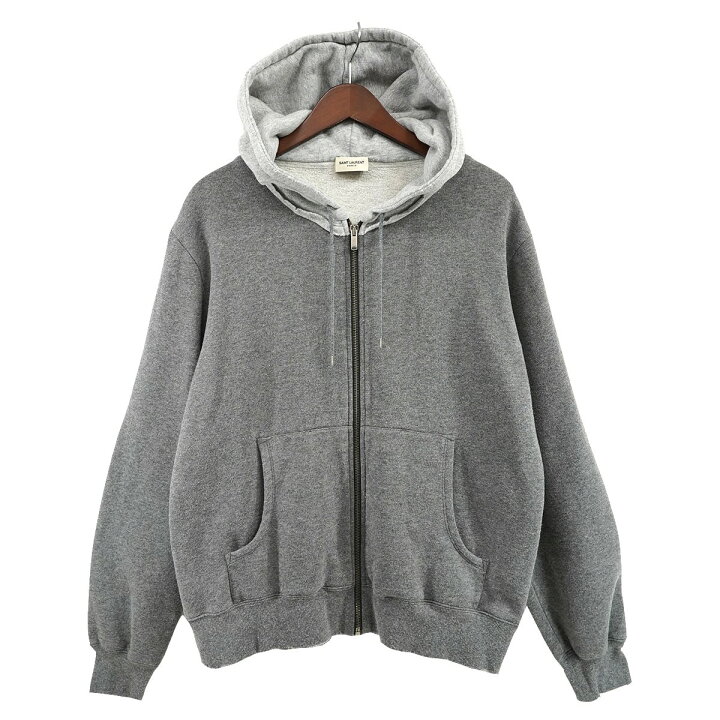 楽天市場】【中古】Saint Laurent Paris 切替ジップ パーカー グレー 