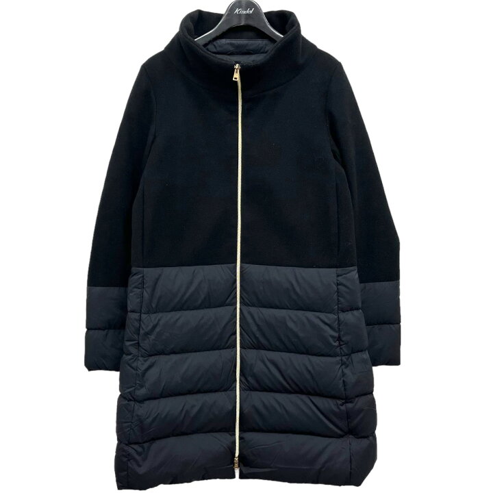 楽天市場】【中古】HERNO ウールナイロン切替ミドル丈フード付きダウン 