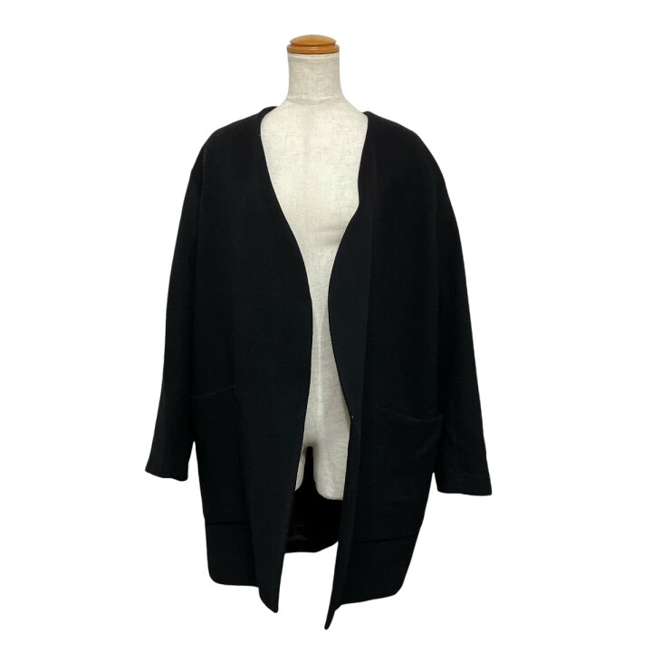 楽天市場】【中古】PLAIN PEOPLEノーカラーコート A1513FC ブラック 