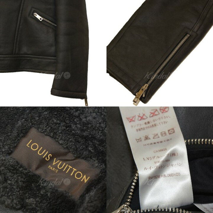 楽天市場】【中古】LOUIS VUITTONムートンライダースジャケット レザー 