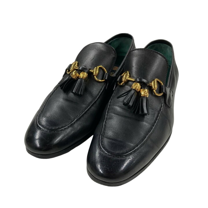 楽天市場】【中古】GUCCIホースビット レザー ローファー ブラック 