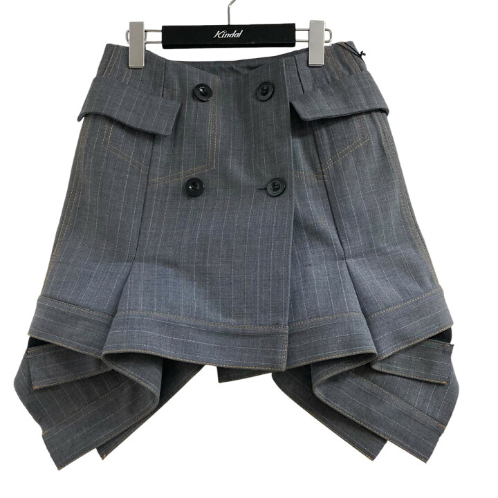楽天市場】【中古】sacai 24SS タックデザインストライプスカート 24 