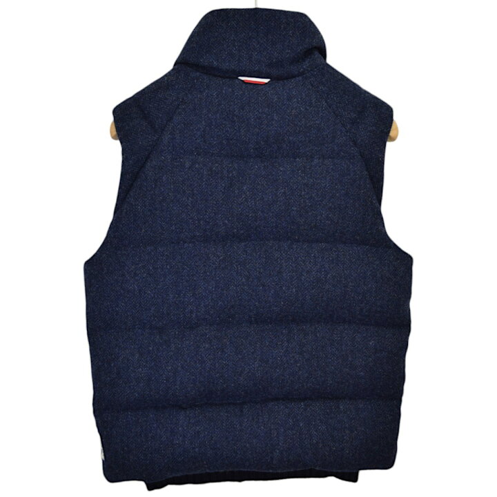 楽天市場】【中古】MONCLER GAMME BLEU ツイードダウンベスト ネイビー  