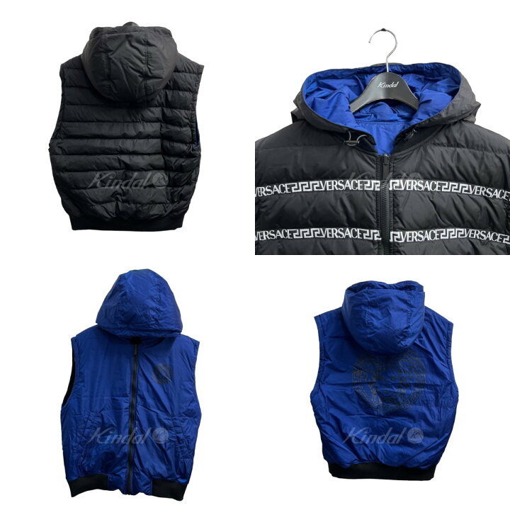 楽天市場】【中古】VERSACEリバーシブルダウンベスト ブラック×ブルー 