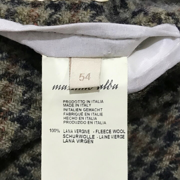 楽天市場】【中古】massimo alba チェック チェスターコート カーキ 