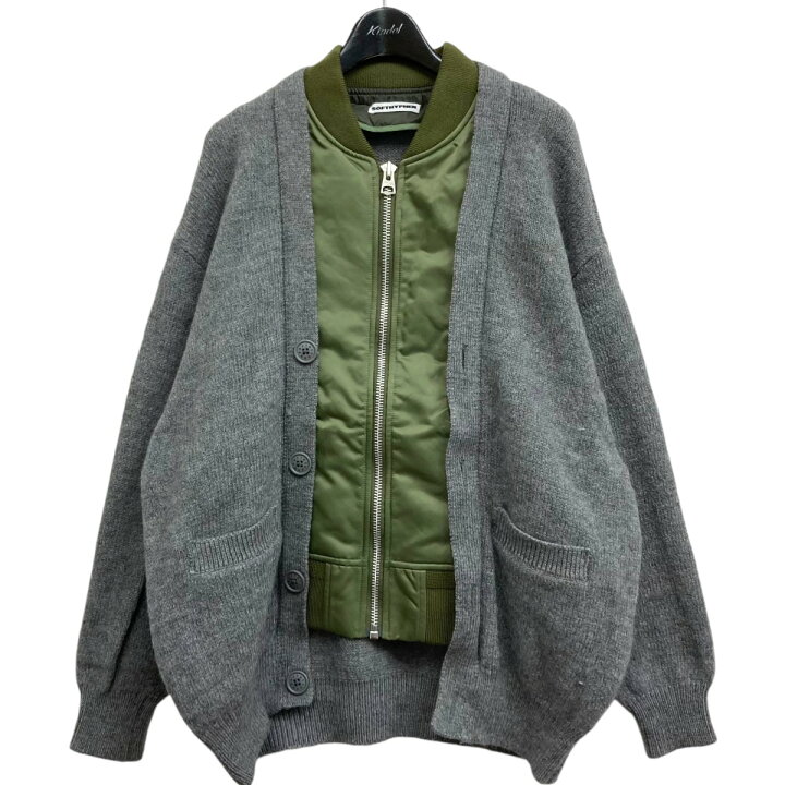 楽天市場】【中古】SOFTHYPHEN MA-1 MIX CARDIGAN カーディガン グレー 