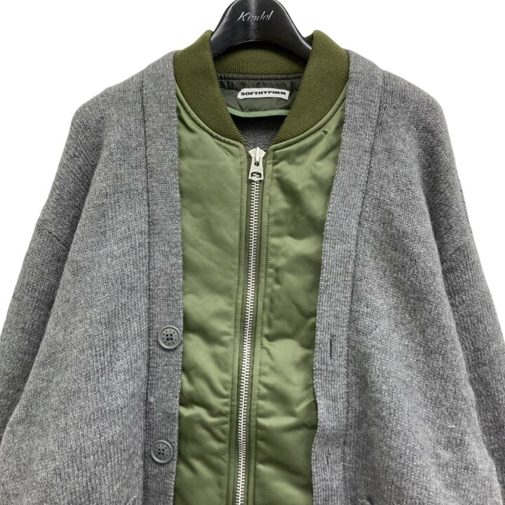 楽天市場】【中古】SOFTHYPHEN MA-1 MIX CARDIGAN カーディガン グレー 