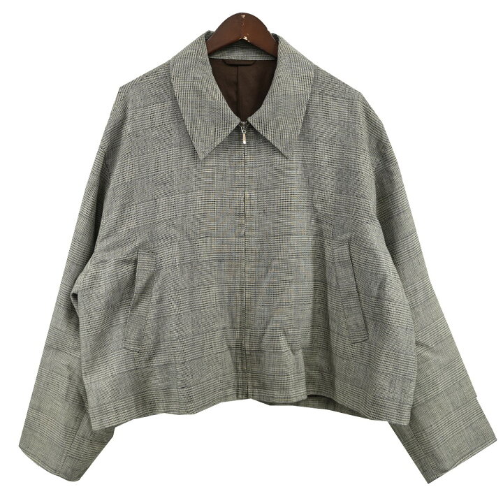 楽天市場】【中古】Caleシルク混 ショート丈 ワイド ウールチェック 