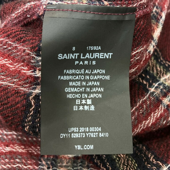 楽天市場】【中古】Saint Laurent Paris チェックシャツ 529373 バー 