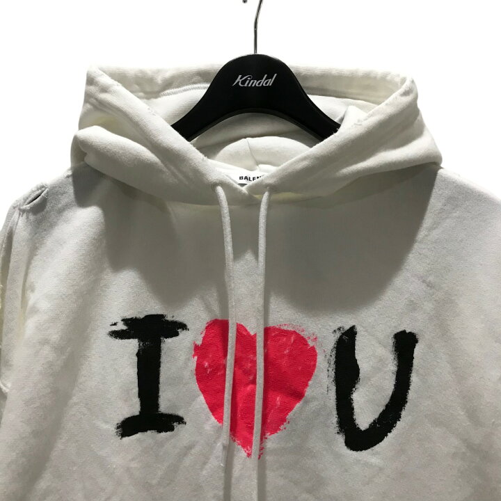 BALENCIAGA バレンシアガ アイラブユープルオーバーパーカー578135