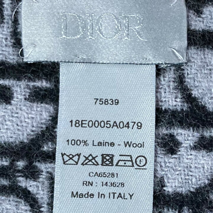 楽天市場】【中古】DIOR オブリークマフラー 18E0005A0479 ブラック  