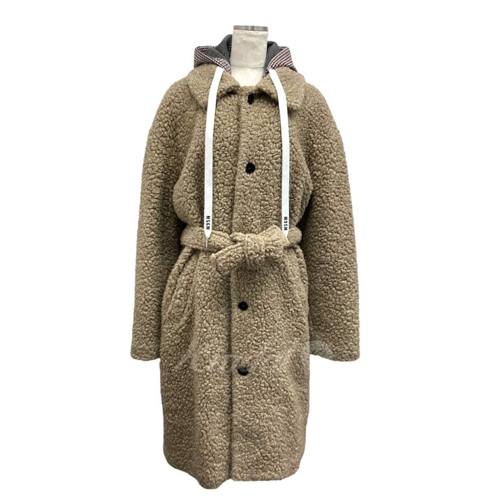 楽天市場】【中古】MSGMフーデッドボアコート ベージュ サイズ：44 