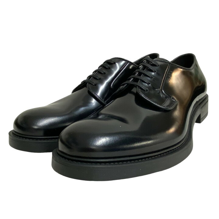 楽天市場】【中古】PRADA プレーントゥレザーシューズ DNC115 ブラック 
