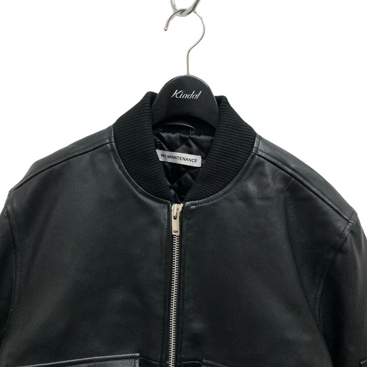 楽天市場】【中古】NO MAINTENANCELAMBSKIN CARGO BOMBER レザー 