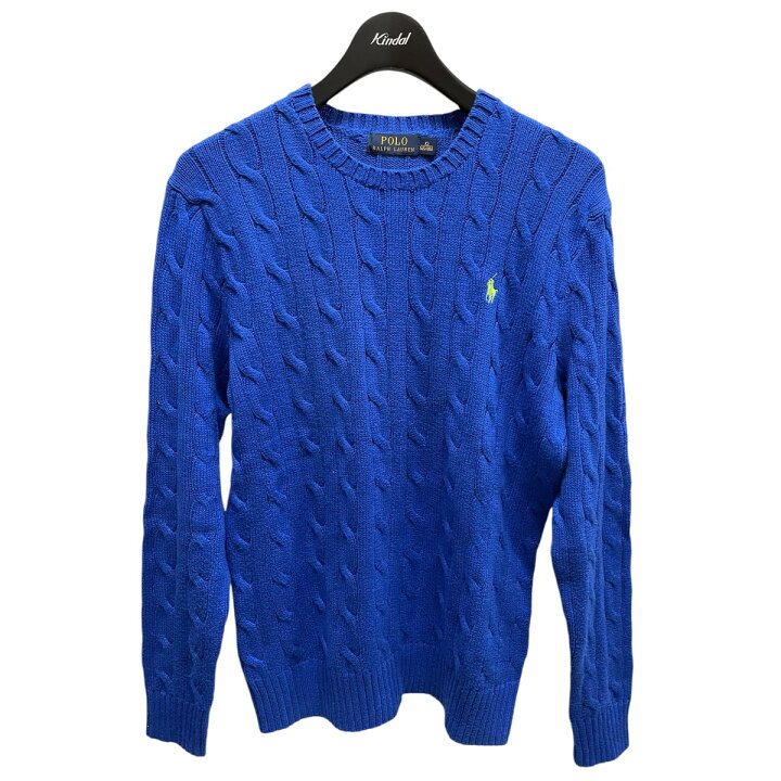 楽天市場】【中古】POLO RALPH LAUREN ケーブル編みニット ブルー 