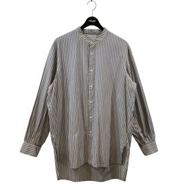 【中古】CASEY CASEYLIGNIERE RACCOURCI ストライプシャツ 18HC243 ブルー サイズ：M【価格見直し】