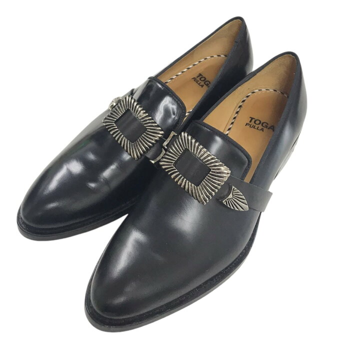 楽天市場】【中古】TOGA PULLA メタルローファー ブラック サイズ：37 