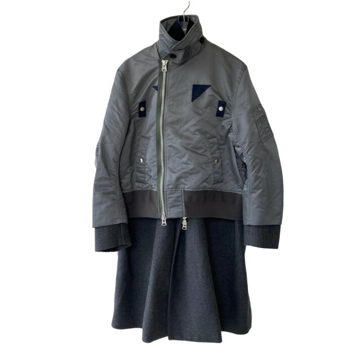 楽天市場】【中古】sacai22AW Nylon Twill Mix Coat グレー サイズ：1 