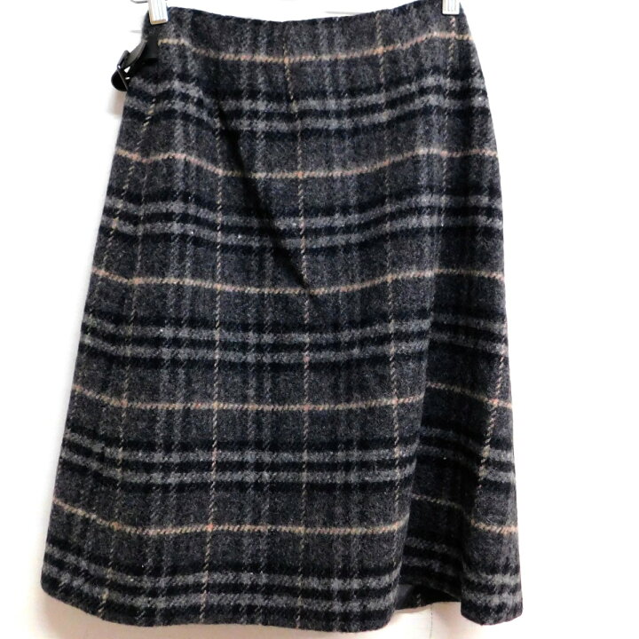 楽天市場】【中古】BURBERRY LONDON チェック柄ウールラップスカート 