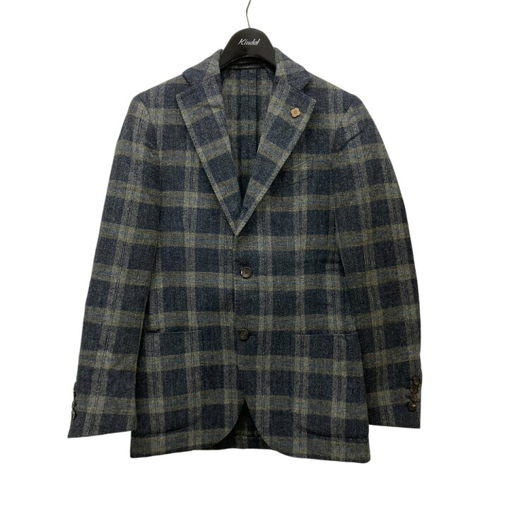 楽天市場】【中古】LARDINI チェック柄ウールテーラードジャケット 