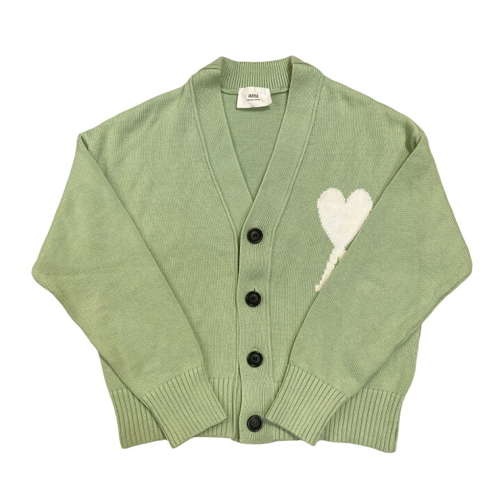 AMI グリーン カーディガン S｜長袖 