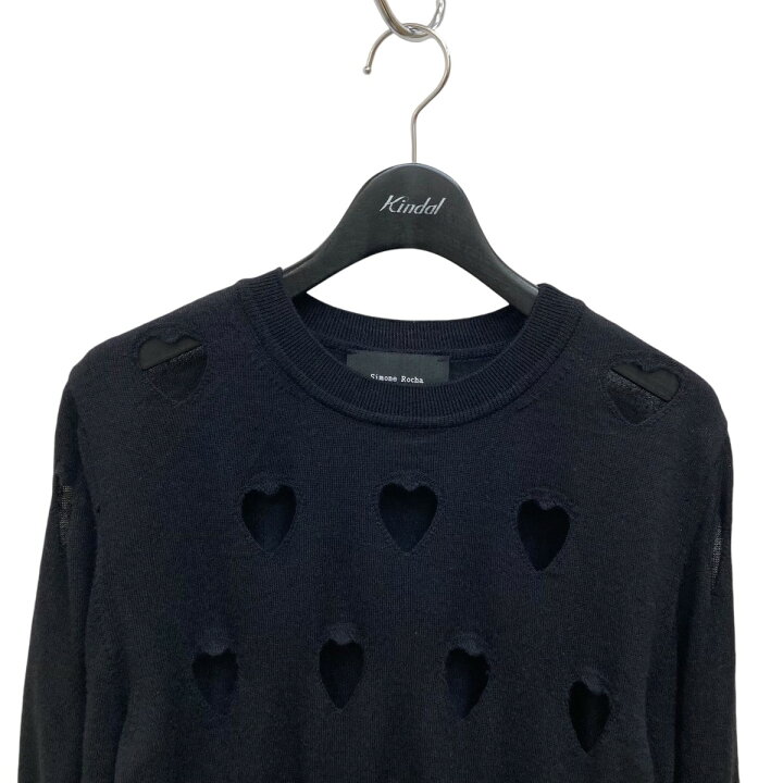 Simone Rocha シモーネロシャハートカットシルク混ウールニット 