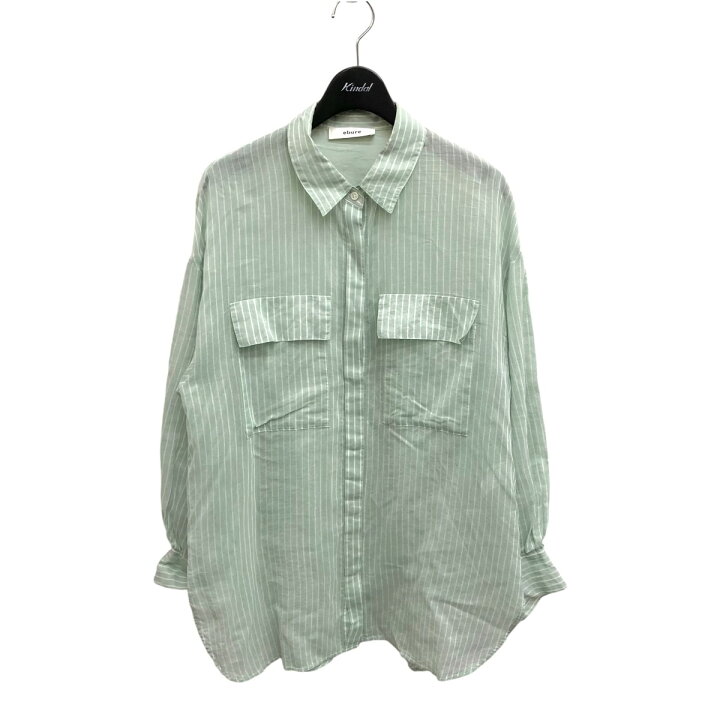 楽天市場】【中古】EBURE シルクコットンストライプ Wポケットブラウス 