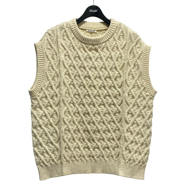 楽天市場】【中古】AURALEE HARD TWIST MERINO ARAN KNIT VEST ニット 
