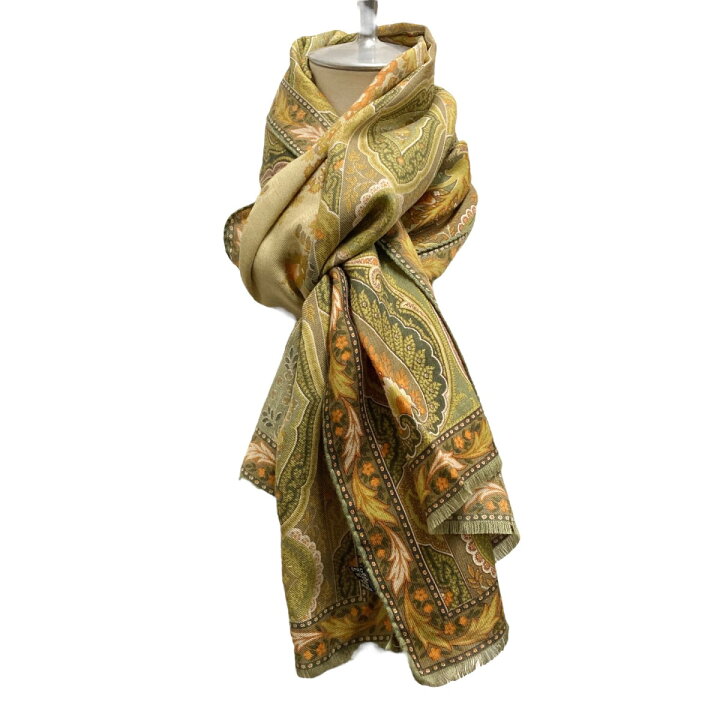 楽天市場】【中古】ETRO シルク混ペイズリー柄ストール ベージュ  