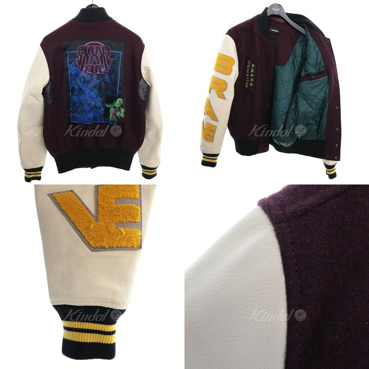 楽天市場】【中古】DIESELレザースリーブワッペンスタジャン ボルドー 