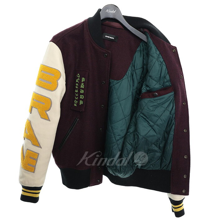 楽天市場】【中古】DIESELレザースリーブワッペンスタジャン ボルドー 