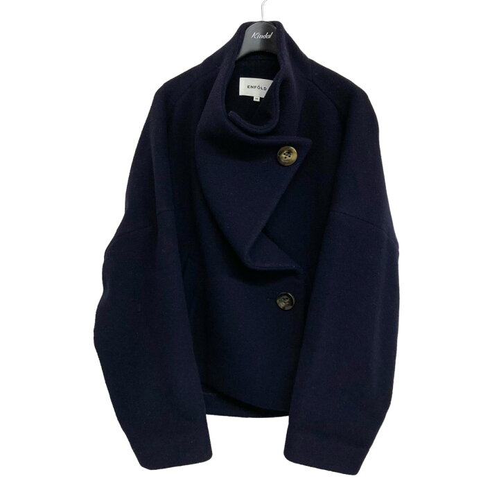 楽天市場】【中古】ENFOLD ショートコート ネイビー サイズ：38  