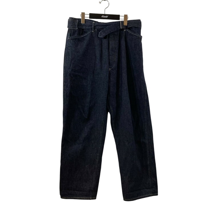 24AW COMOLI ベルテッドデニム サイズ3 BLACK
