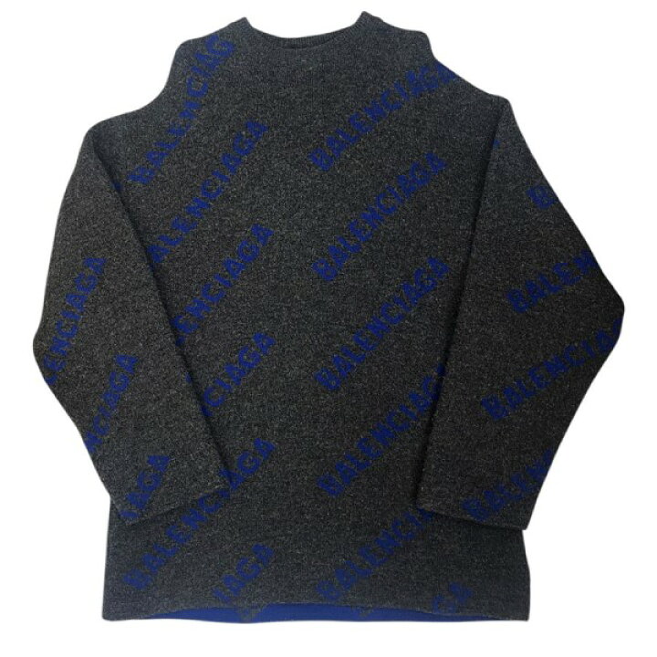 楽天市場】【中古】BALENCIAGAバレンシアガロゴ クルーネック ニット 