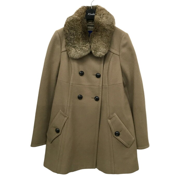 楽天市場】【中古】BURBERRY BLUE LABEL 襟ファーウールコート E1B04 