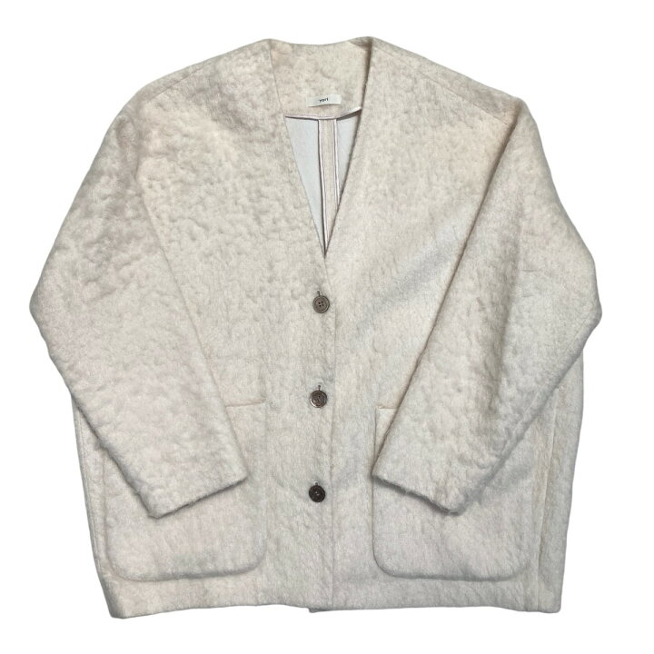 楽天市場】【中古】yori ウールモヘアシャギージャケット ノーカラー  
