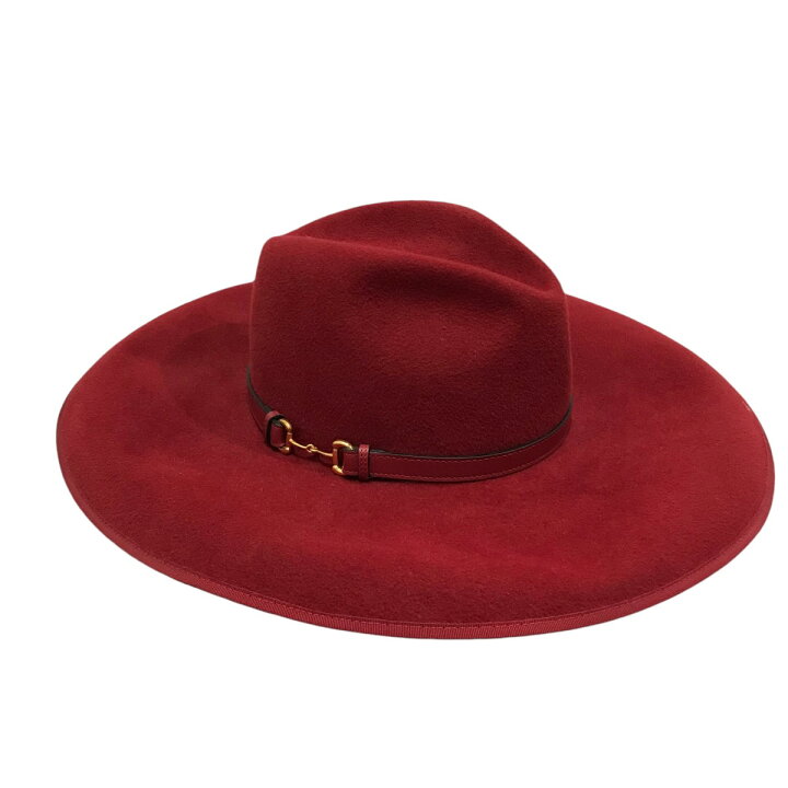 楽天市場】【中古】GUCCIホースビットハット 644474 レッド サイズ：L 