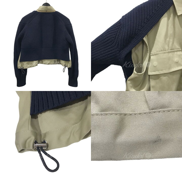 楽天市場】【中古】sacaiコットンチノニットブルゾン Cotton Chino x