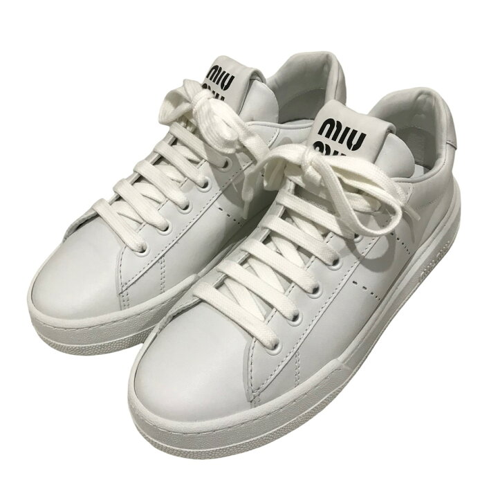 楽天市場】【中古】MIU MIU ローカットスニーカー 723 ホワイト サイズ 