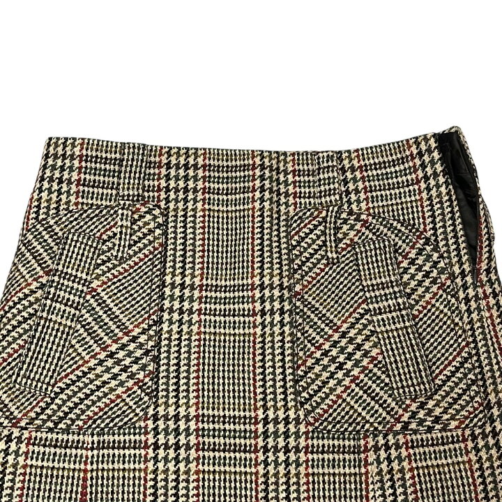 楽天市場】【中古】MIU MIU チェックスカート MG1855 ベージュ サイズ 