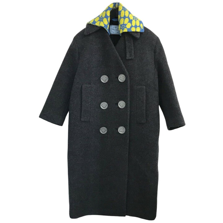 楽天市場】【中古】PRADAニットつけ襟カシミヤロングコート P679OL  